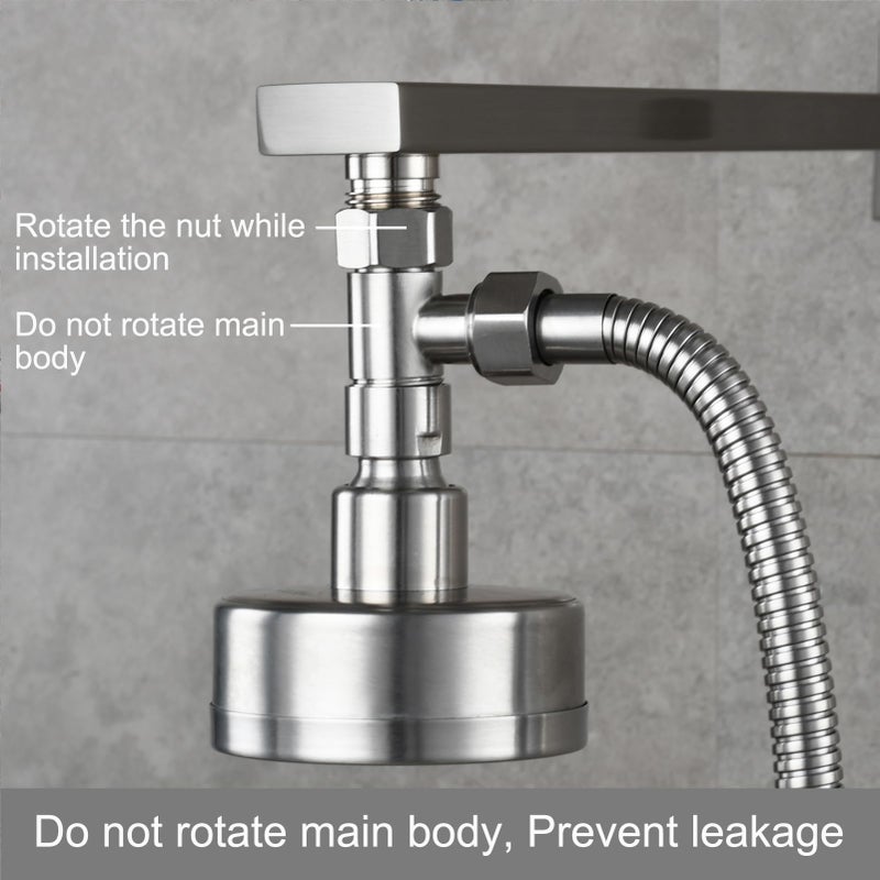 Tecmolog 3-way Tee Connector Stainless Steel T Adapter G 1/2 T Valve Diverter for Bathroom Shower Arm, Angle Valve Hose, SBA020A - Image 2